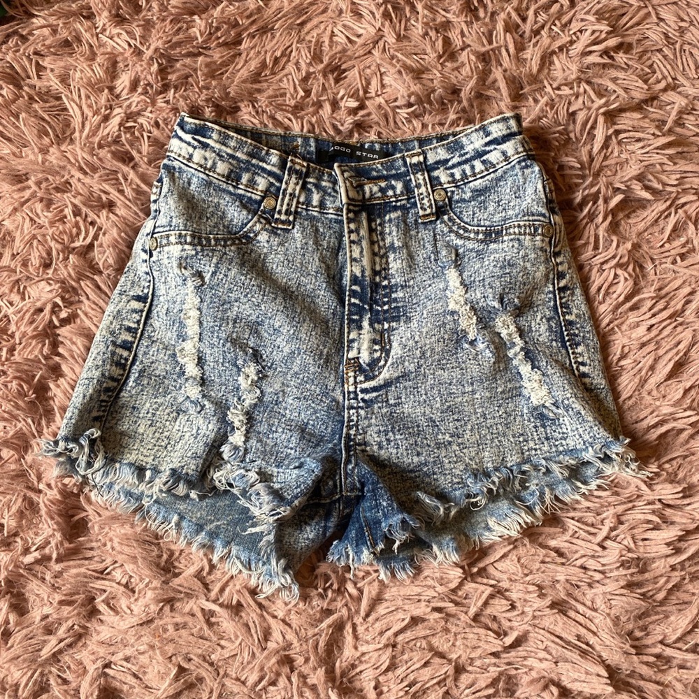 distressed highwaisted shorts